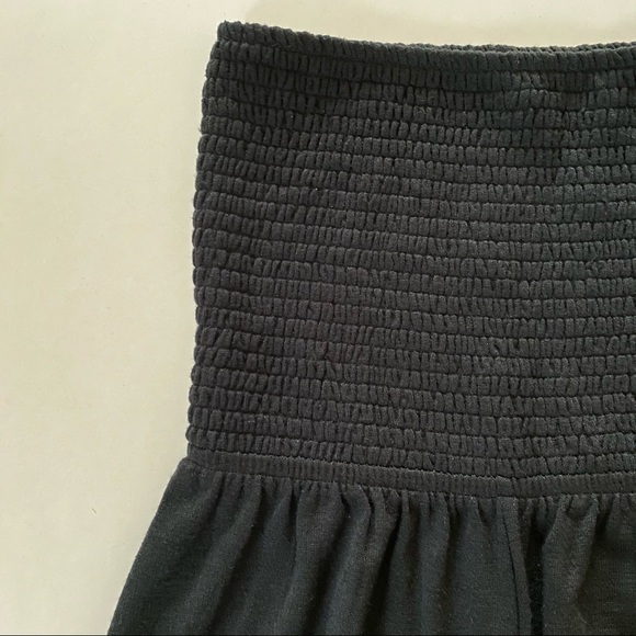Strapless Smocked Wide Leg Jumpsuit in Black - Picture 3 of 4